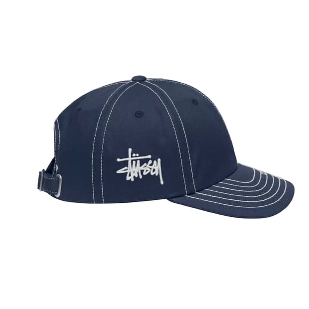 스투시 스티치 네이비 볼캡