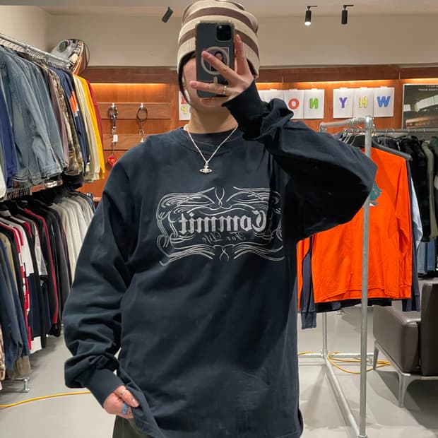 빈티지 롱슬리브 티셔츠(블랙)  