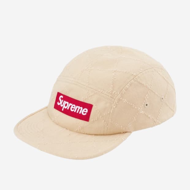 새상품급) 슈프림 펀치드 데님 캠프캡 다이드 베이지