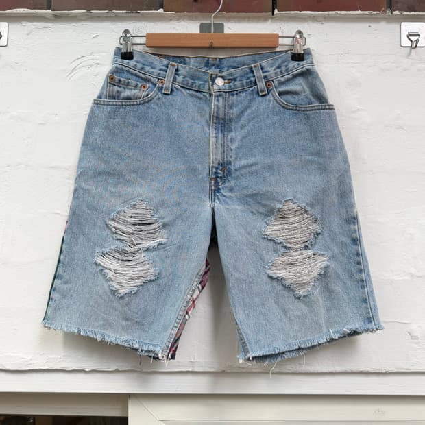 Levis 550 빈티지 패치워크 커스텀 데님 쇼츠 W28