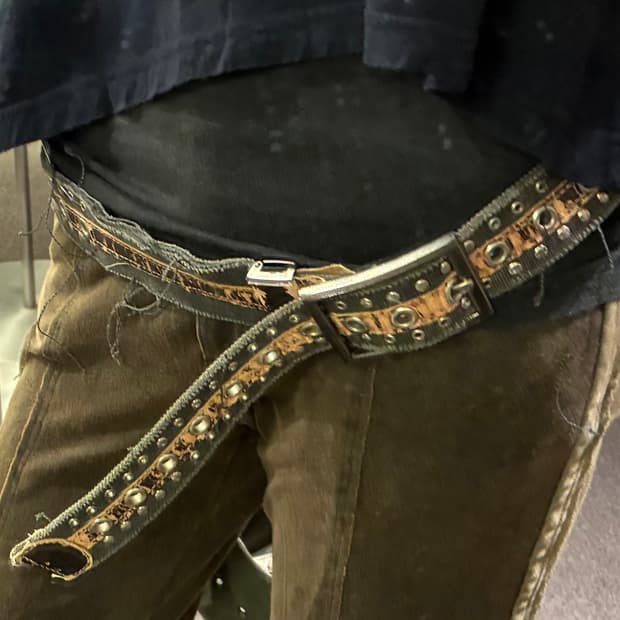 Japanese vintage y2k 브라운 스터드 벨트