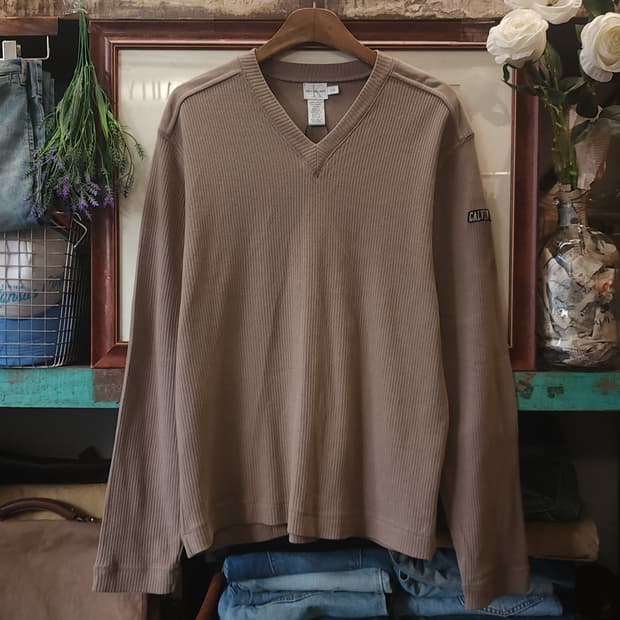 00s 켈빈클라인 코만도 롱슬리브 스웻셔츠 맨투맨 베이지 L