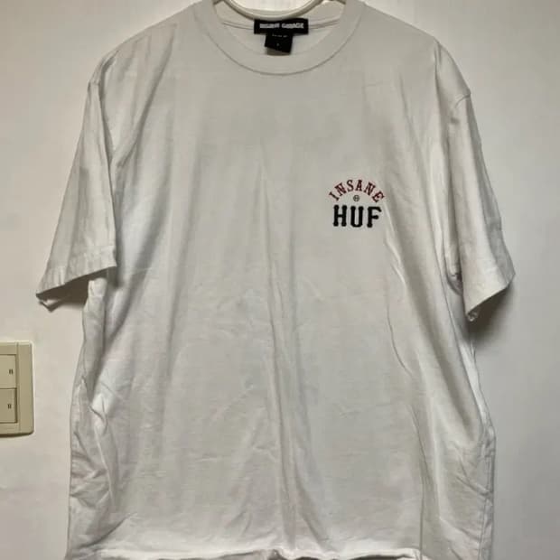 [HUF] 허프 X 인세인게러지반팔 티셔츠 화이트 L사이즈