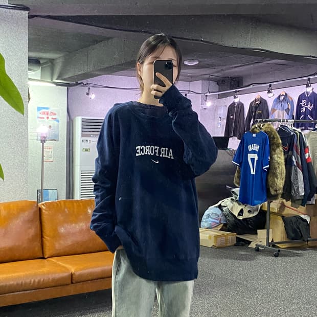 나이키 에어포스 스우시 네이비 스웻 B3161