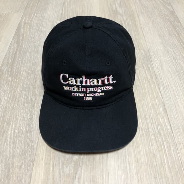 (OS) 칼하트 Carhartt WIP 스펠 로고 6패널 볼캡 블랙