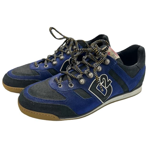 디스퀘어드2 로우탑 스웨이드 스니커즈 블루/브라운 41