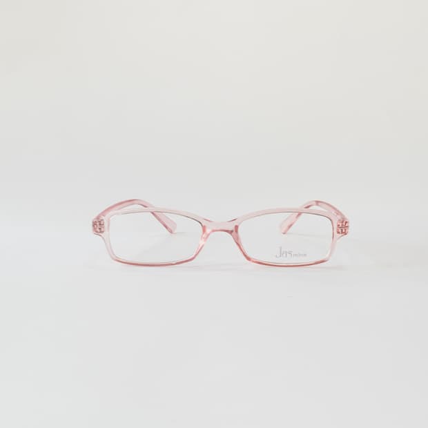[픽키-594] (Small) 핑크 투명 뿔테 안경테 사각 소형 