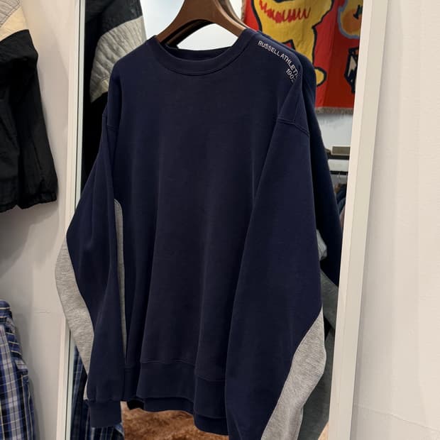 90-00s Russell 러셀 배색 플레인 스웻셔츠