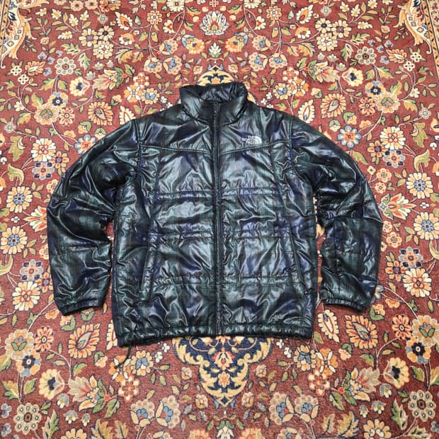 [L] 노스페이스 타탄 체크 엑셀로프트 경량 패딩