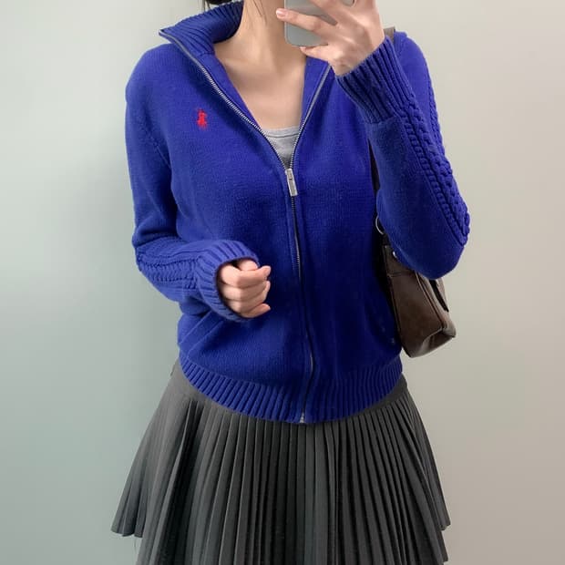 폴로 니트 집업
