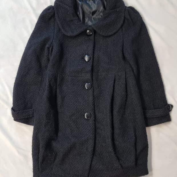 빈티지 모리걸 하구미 블랙 코트