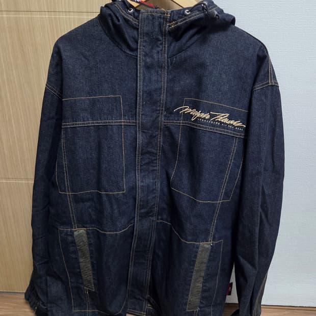 마자플라바 데님 후드 숏파카 L