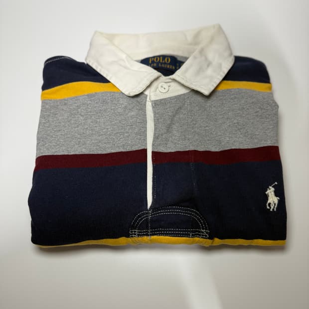 폴로 럭비 스트라이프 카라 티셔츠