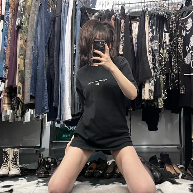블랙 프린팅 반팔