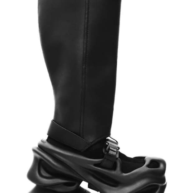 펑첸왕 로고 버클 3D 하이부츠 블랙