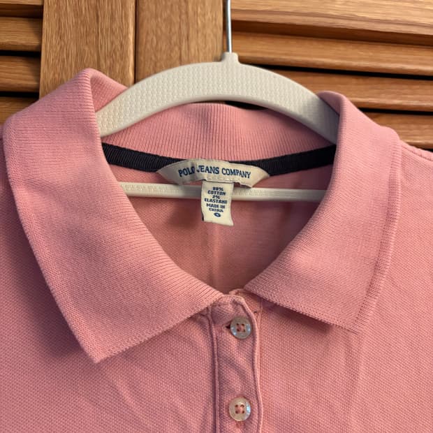 폴로 핑크 카라 롱슬리브