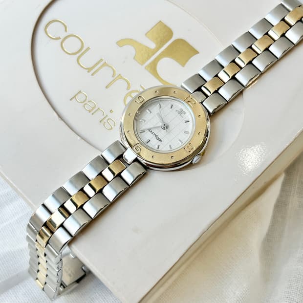 (case)90s Courreges 꾸레쥬 올드 콤비 손목시계