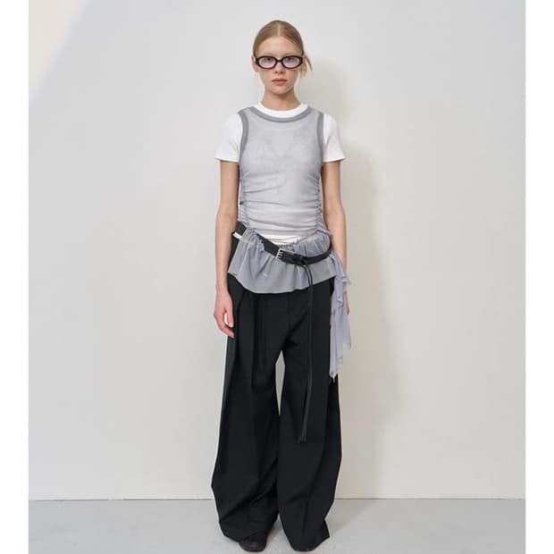 Lcdc mesh frill sleeveless