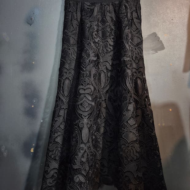 검정 레이스 롱치마 77 88