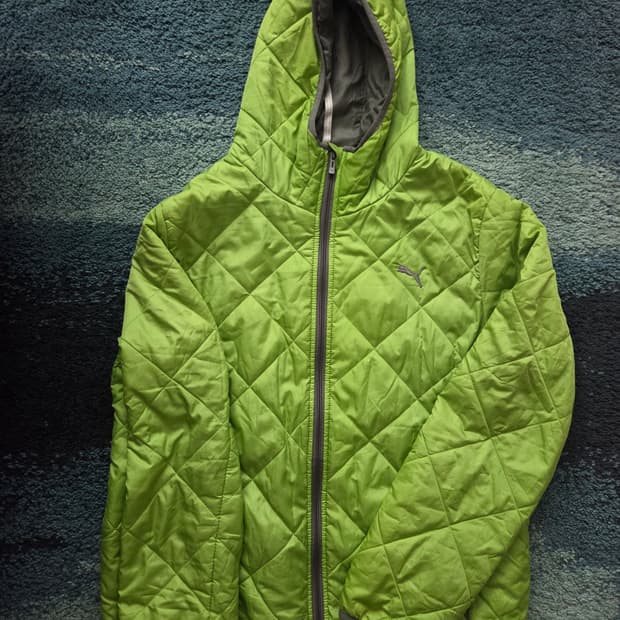 퓨마 경량패딩 L사이즈 그린 