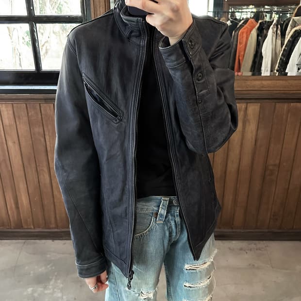 N.C.F.M zip-up leather jacket