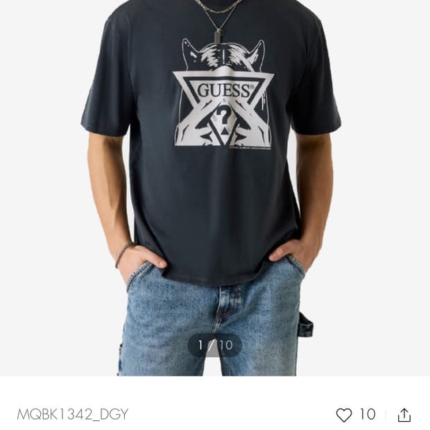 게스진스 히스테릭글래머 아이코닉 반팔티_DARK GREY