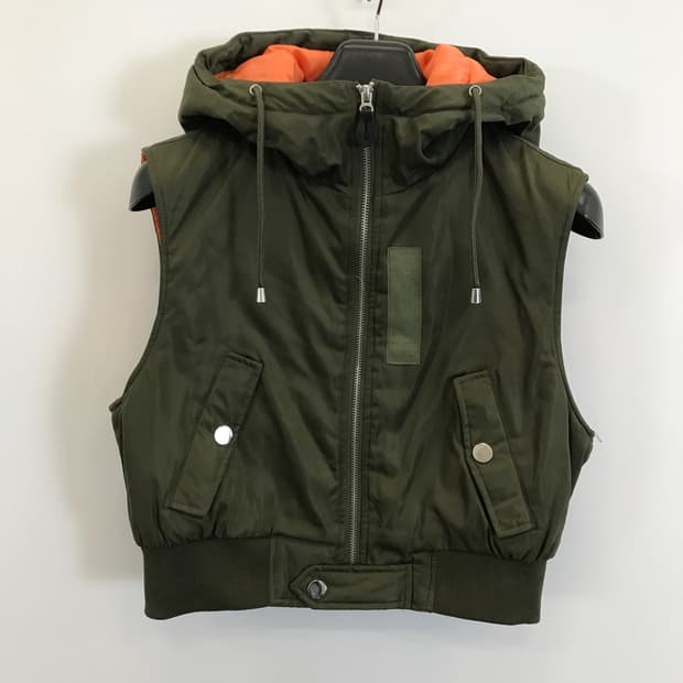 자라 크롭 ma1 후드 조끼 [M]