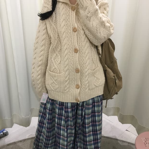 헤비울 버튼 가디건