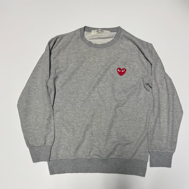 정품!! 꼼데가르송 하트 로고 긴팔 롱 슬리브 맨투맨 2
