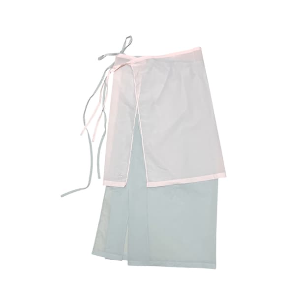 Sheer See-Through Layered Wrap Skirt