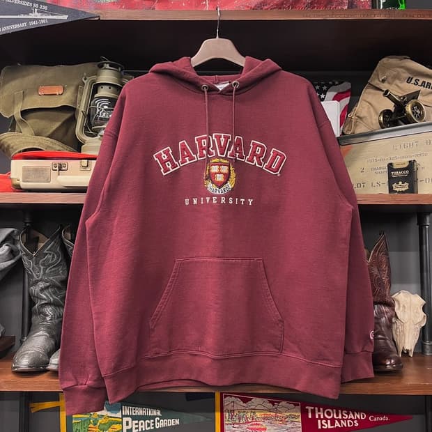 챔피온 하버드 유니버시티 후드 후디 아이비 리그 버건디 N465