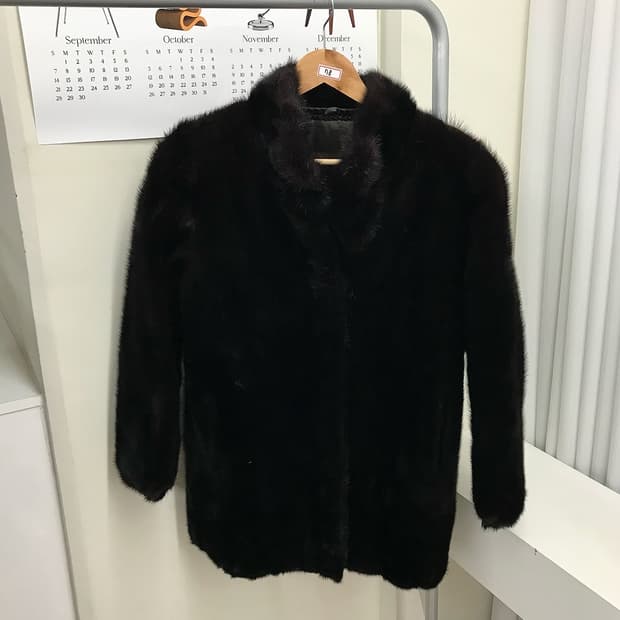 리얼 밍크 퍼 하프 코트
