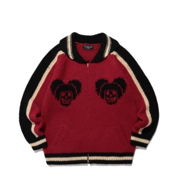 나이스고스트클럽 스컬 코위찬 스웨터 레드