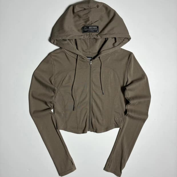 에이치덱스 HDEX 23FW 우먼스 소프트 크롭 후드 집업 R1900