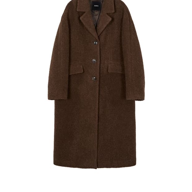 레이브 부클 롱 코트 브라운