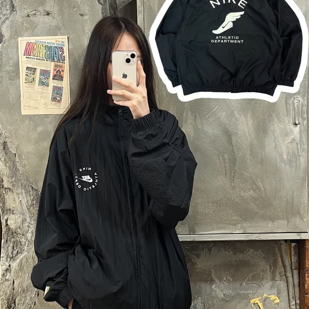 나이키 애슬레틱 우븐 바람막이 집업 블랙 XL #csz457