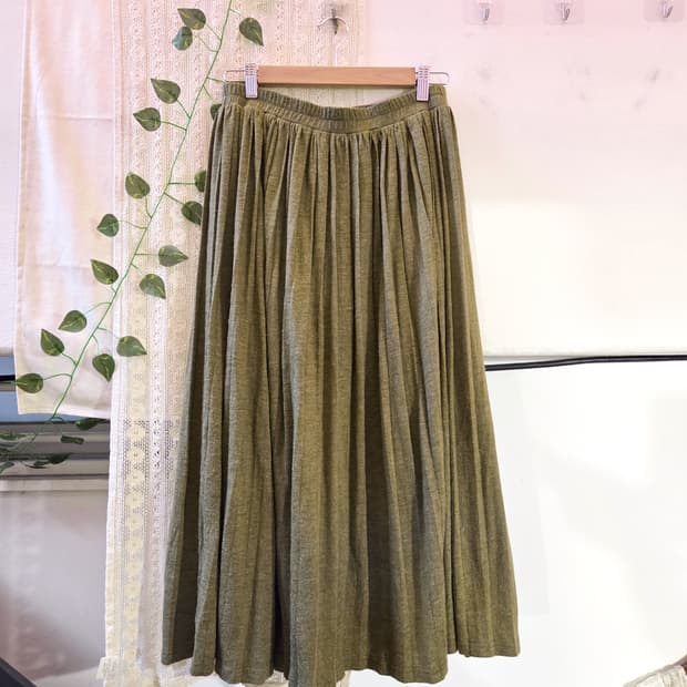 녹차 니트 롱스커트