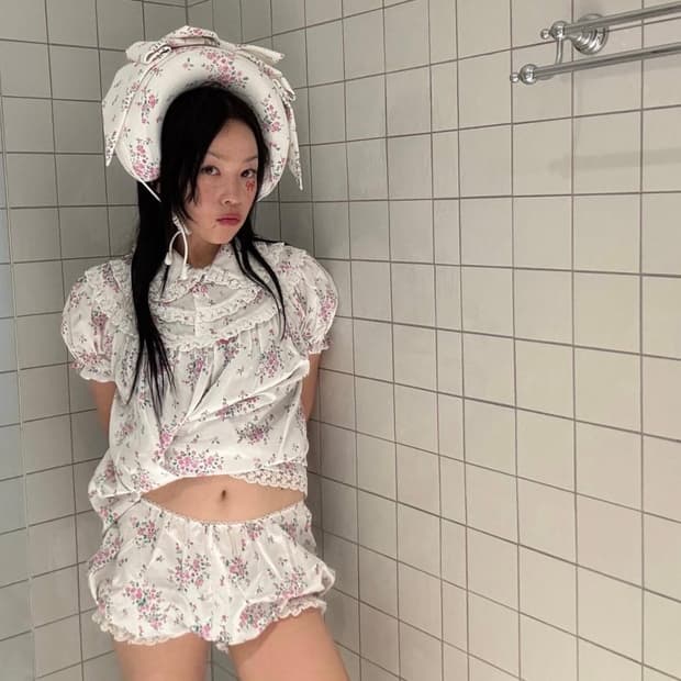 플라워 잠옷 세트