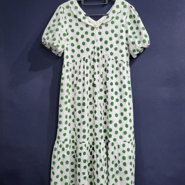 도트 시어서커 롱원피스(새상품)