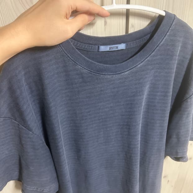 다이브인 DYED STRIPE COTTON T-SHIRT BLUE