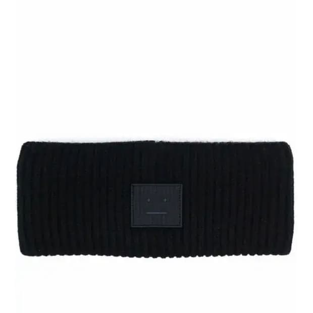 Face patched ribbed knit headband