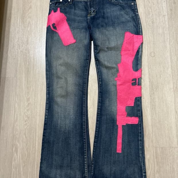 커스텀 핑크컬러 웨폰 패치 빈티지 플레이어진