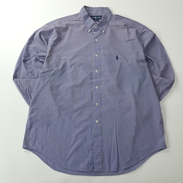 CK611 XL 폴로 90s 홍콩판 마이크로체크 퍼플블루 셔츠 남방