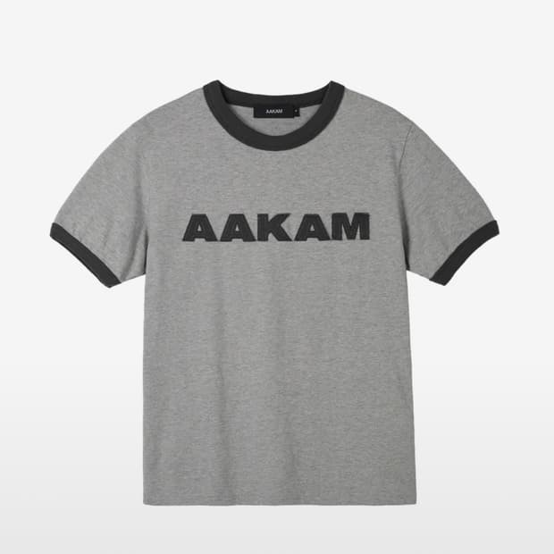 아캄 Logo Patch Ringer Top (Gray-Charcoal)