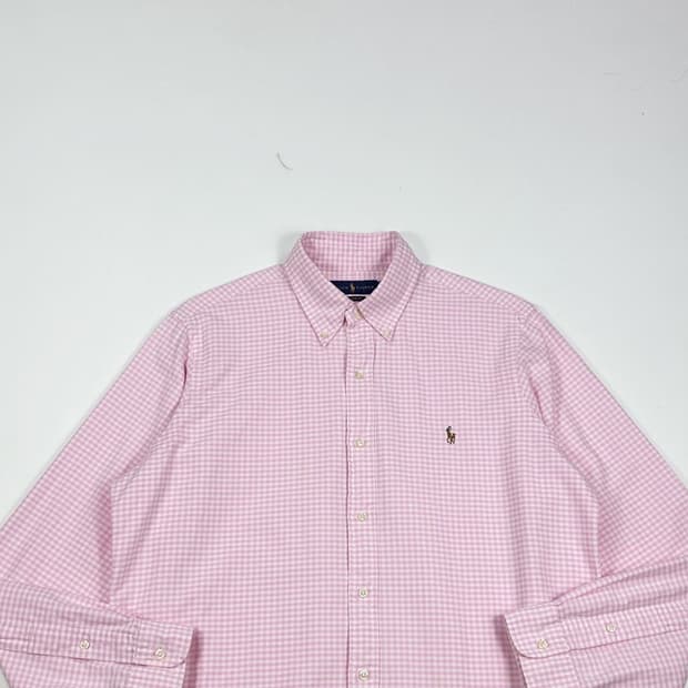 폴로 랄프로렌 포니 클래식 핑크 체크셔츠 (L)