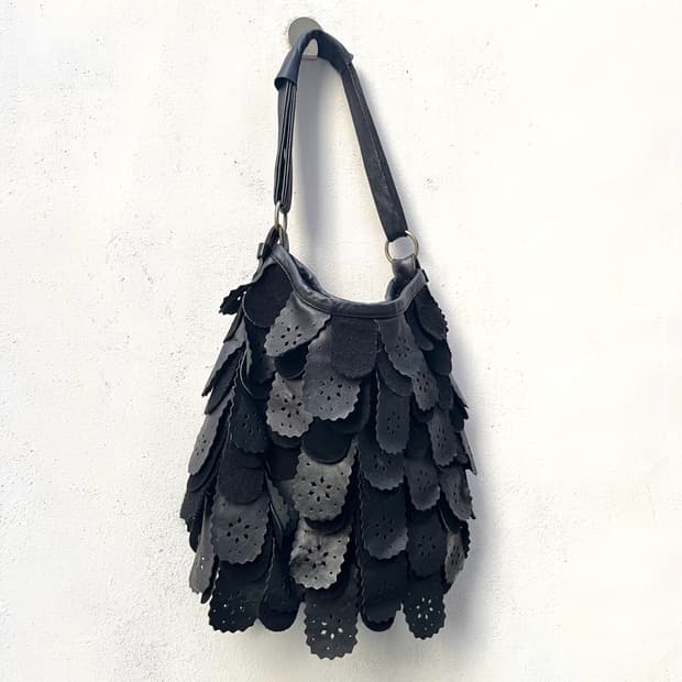 Feather leather bag