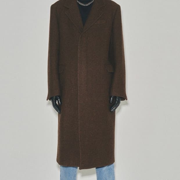 [50, L] 토니웩 울 헤링본 롱코트