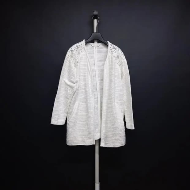 제시뉴욕 화이트 루즈핏 롱 가디건 44-66