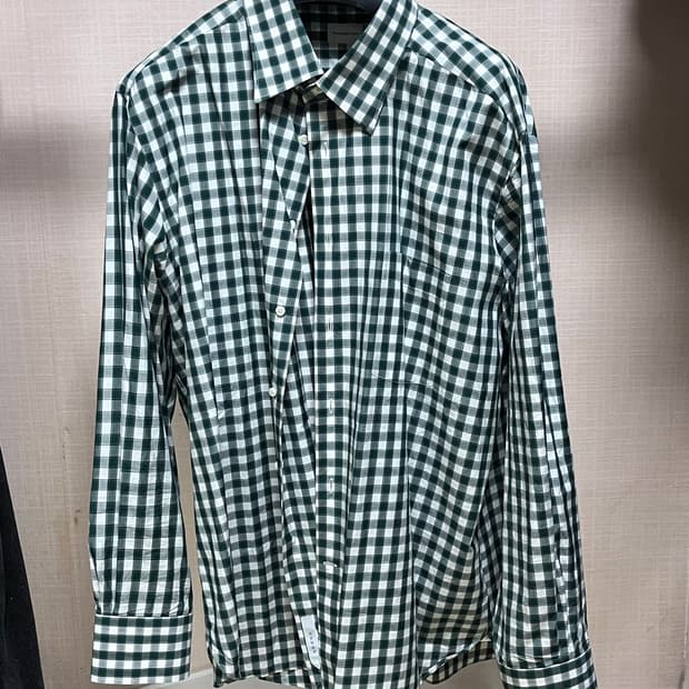 제냐 셔츠 그린체크