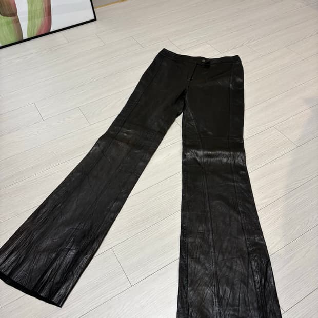 빈티지 레더 양가죽 플레어 팬츠 24인치